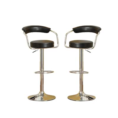 Set of 2 Faux Leather Bar Stools