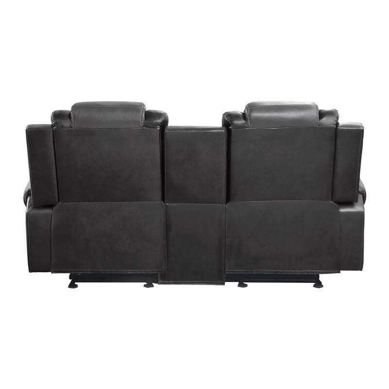 Grete 2-Tone Gray Premium Faux Leather Reclining Love Seat
