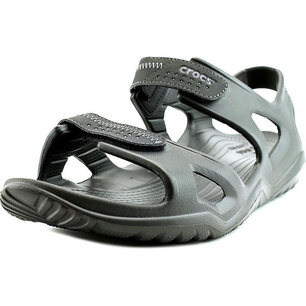 Crocs Swiftwater River Sandal Men Open-Toe Synthetic Black Slingback Sandal