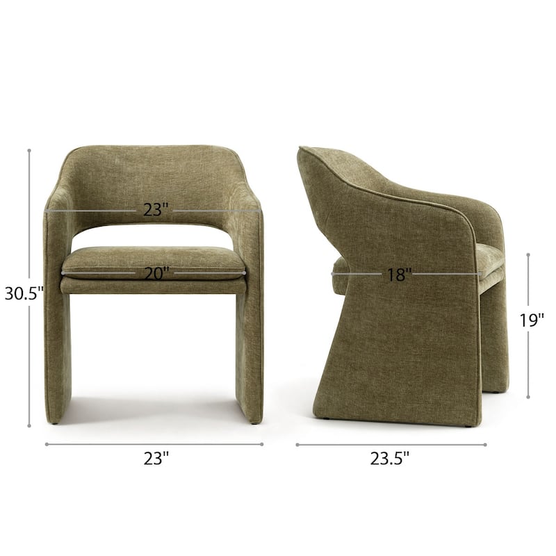 Upholstered Fabric Dining Armchair (Set of 2)