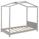 preview thumbnail 15 of 16, Charming Twin House Platform Bed with Headboard, Pine Wood and MDF, Built-in Bookrack