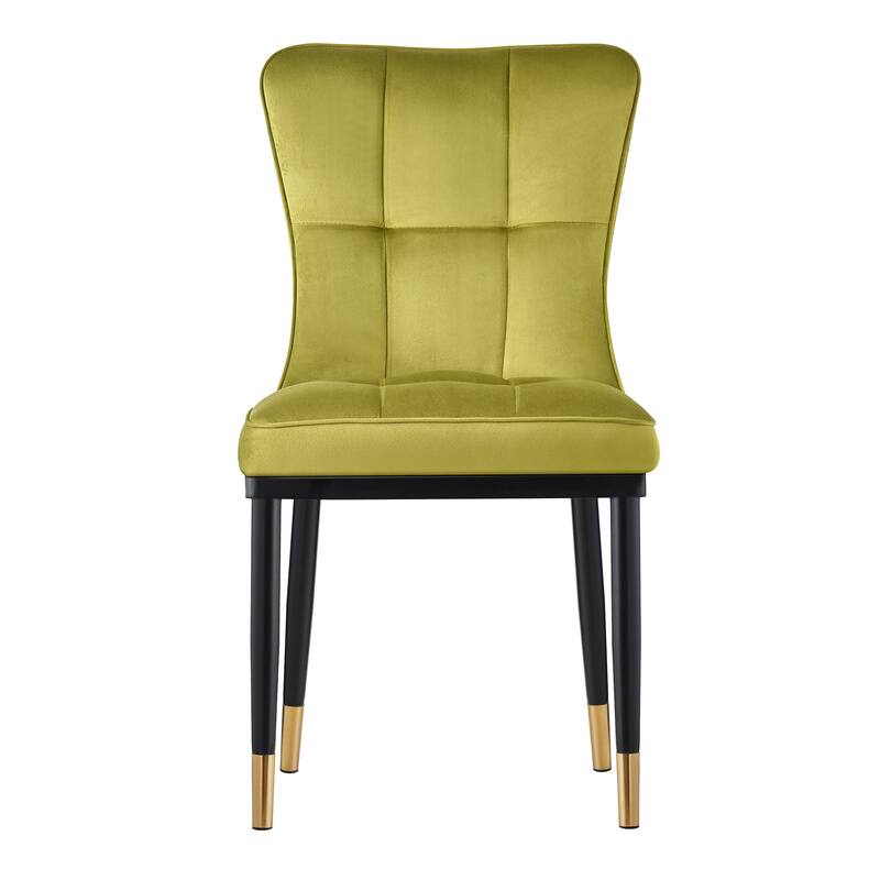 Velvet Upholstered Dining Chairs with Metal Legs, Set of 2/4 - 35.8"H x 18.9"W x 23.2"D