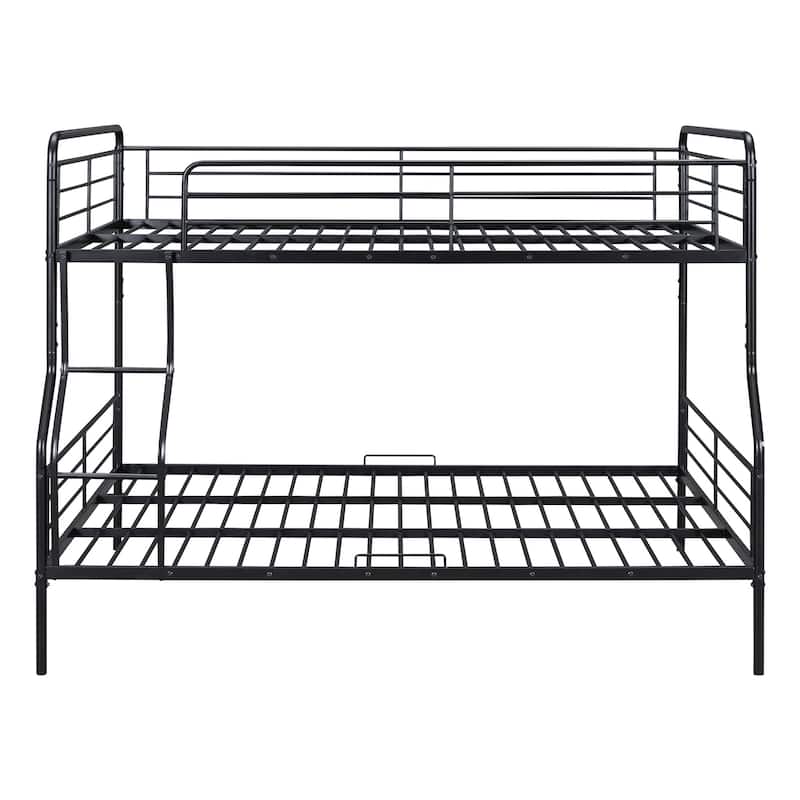 HomeRoots Black Full XL Over Queen Contemporary Metal Bunk Bed