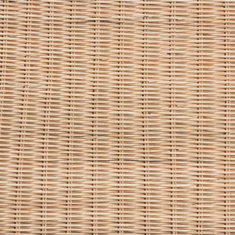 Farica Modern Bohemian Natural Rattan And Mahogany Accent Bench