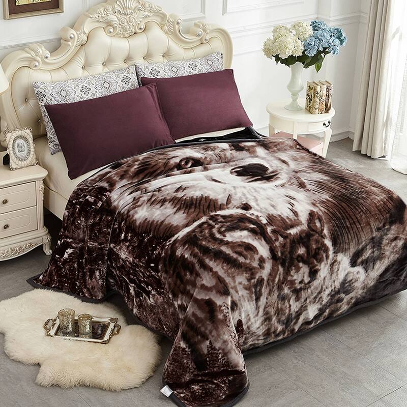 Raschel A&B Printed 2-ply Reversible Korean-style Plush Fleece Blanket
