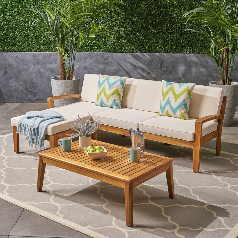 Outdoor L-Shaped Seating Combo Sofa Set 5 Pcs