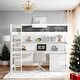 preview thumbnail 1 of 15, Twin Size Loft Bed with Desk, Blackboard, Shelf and 3 Drawers, White White