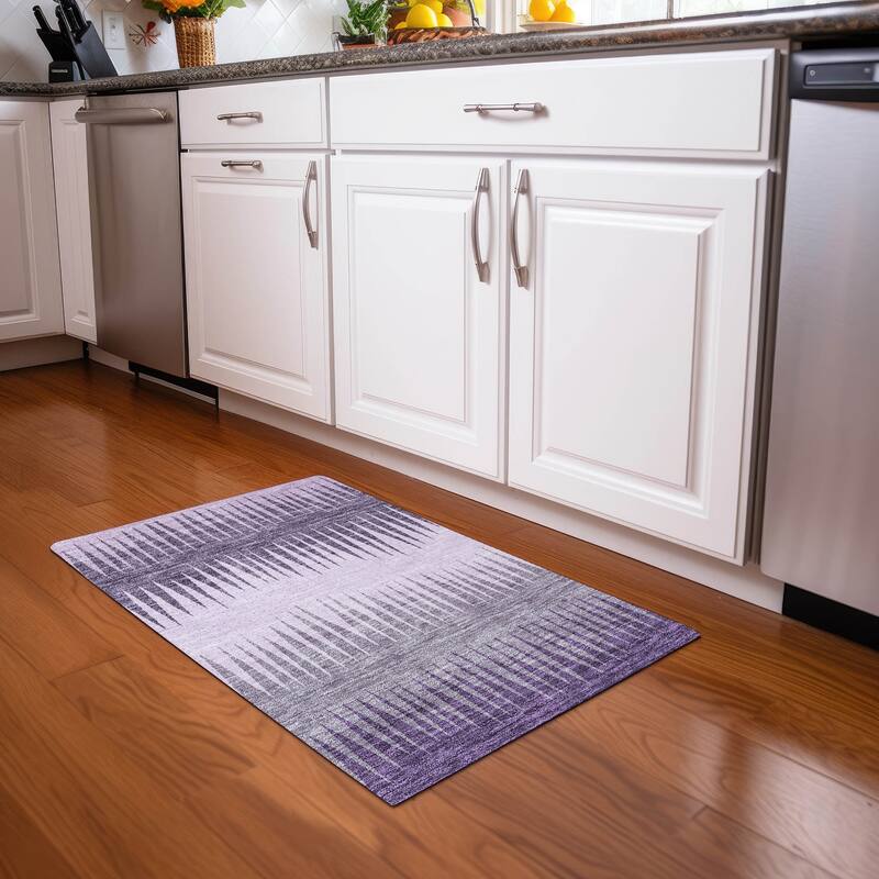 Premium Washable Super Soft Modern Spikes Mayfield Rug - Purple - 1'8" x 2'6"