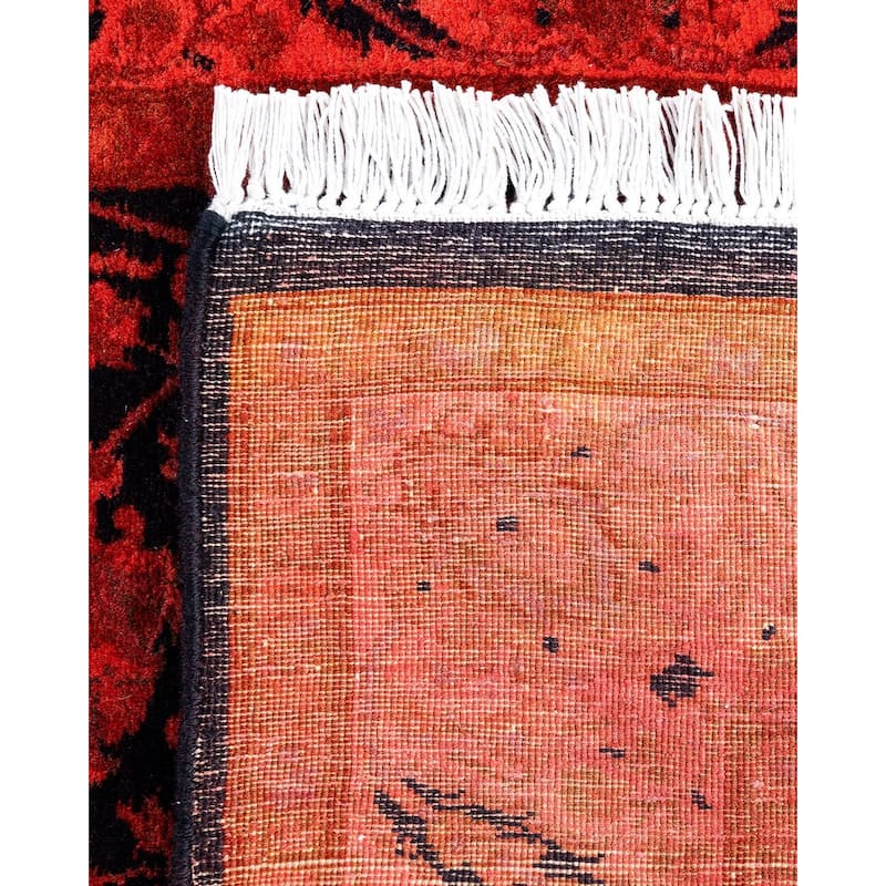 Overdyed, One-of-a-Kind Hand-Knotted Area Rug - Orange - 3' 0" x 8' 7"
