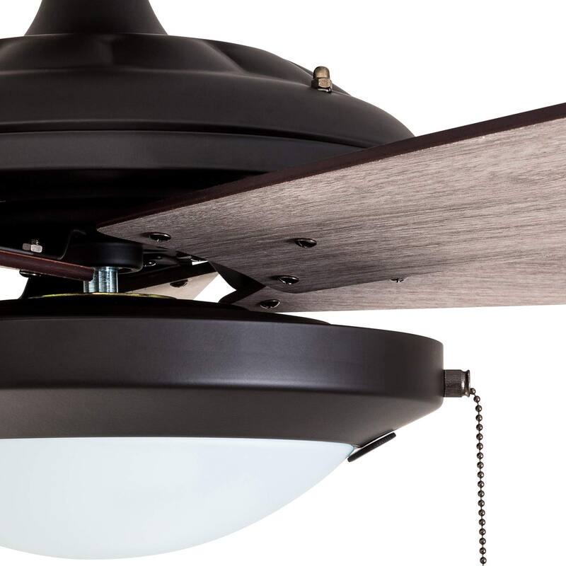 52" Prominence Home Bolivar Farmhouse Ceiling Fan with Light and Pull Chains - 52-inch