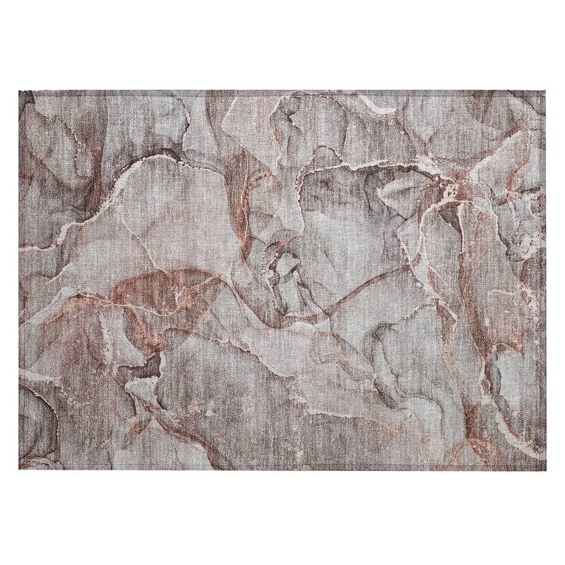 Machine Washable Indoor/ Outdoor Abstract Chantille Rug