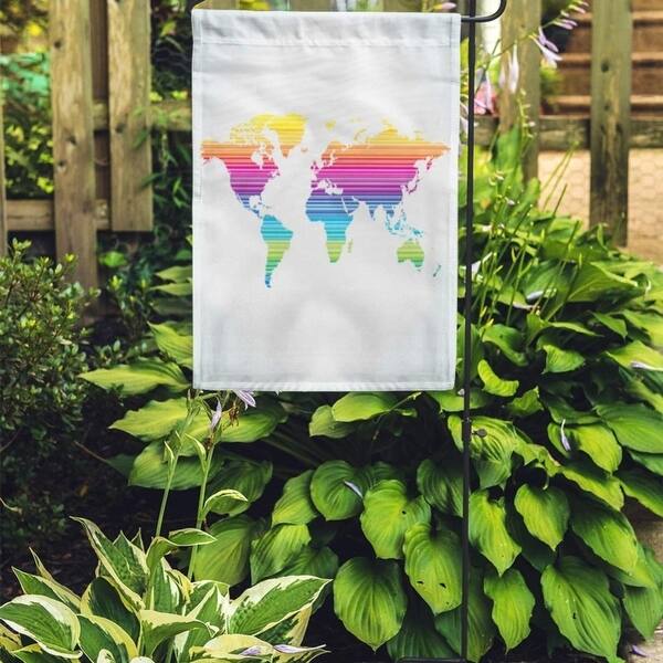 Shop Pink Globe Digital World Map Stripe Pattern Blue Funky Bright Garden Flag Decorative Flag House Banner 12x18 Inch On Sale Overstock 31396722