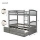 preview thumbnail 15 of 13, Modern Design Wood Bunk Bed with Ladder, Multifunctional Trundle Bunk Bed with Drawers, Grey