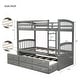 preview thumbnail 17 of 15, Twin Bunk Bed with Trundle, Ladder and 3 Drawers, Gray