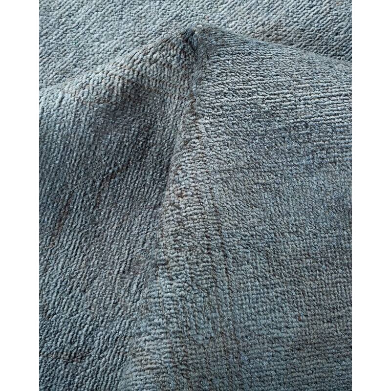 Overton Hand Knotted Wool Vintage Inspired Modern Contemporary Overdyed Gray Area Rug - 6' 3" x 9' 3"