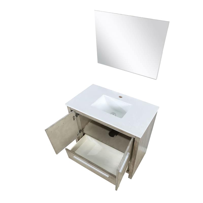 Lafarre 24 in W x 20 in D Rustic Acacia Bath Vanity, Cultured Marble Top and 18 in Mirror