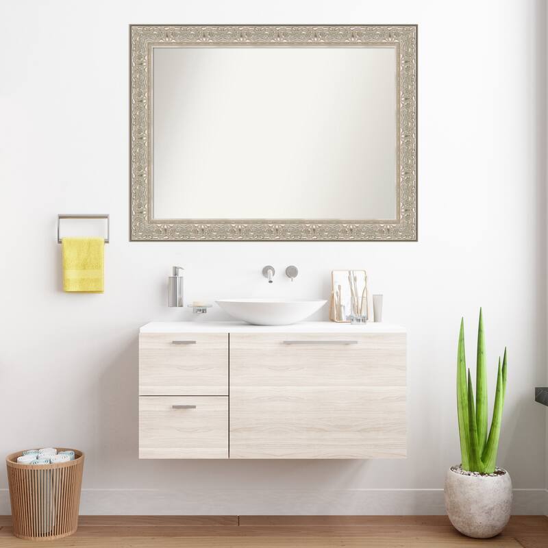 Luxe Non-Beveled Framed Bathroom Vanity Wall Mirror