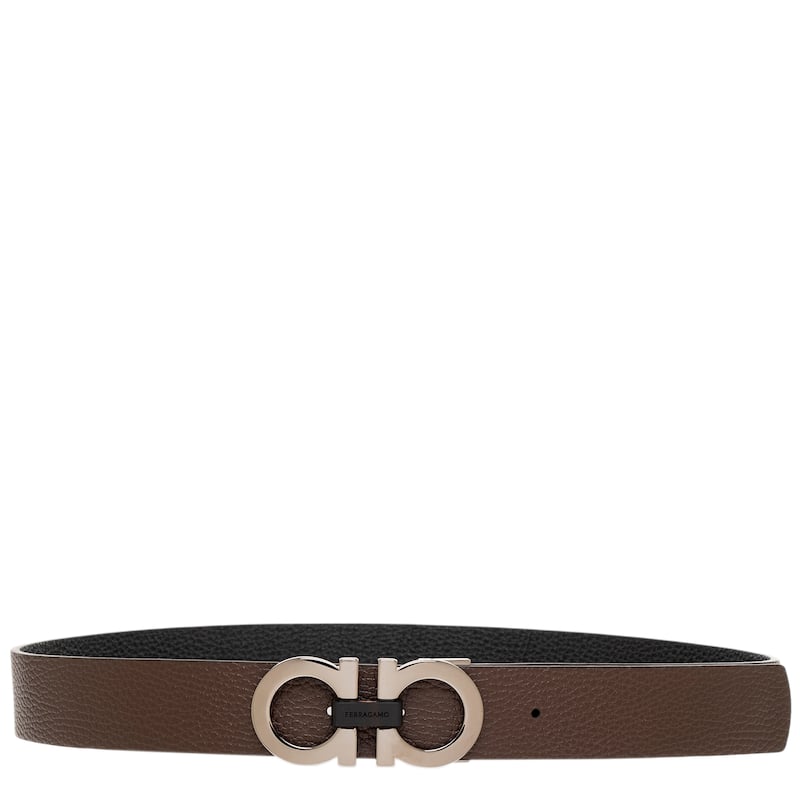 Salvatore Ferragamo Men's Reversible Double Gancini Buckle Belt 1.3" Wide