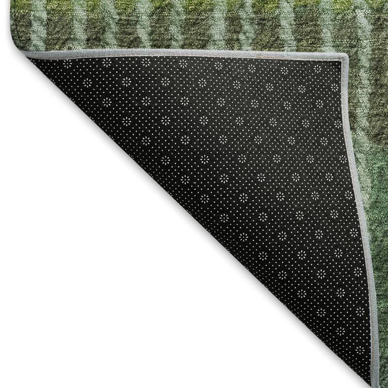 Machine Washable Indoor/ Outdoor Contemporary Stripes Chantille Rug