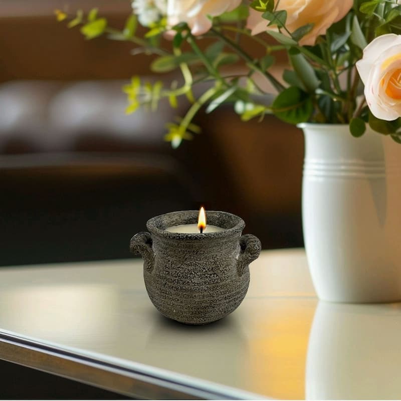 12 oz Earthy Rough Ceramic Candle Jar