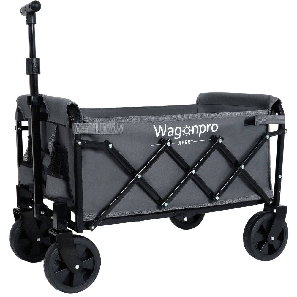 Expandable Dual-Layer Utility Wagon With 100% Extra Space-Grocery Cart For Camping,Shopping,Sports,Gardening,Fishing
