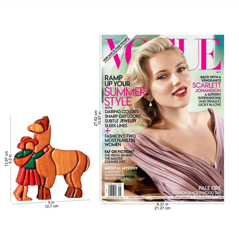 Handmade Love My Llama Cedar and Mahogany Sculpture (Peru)