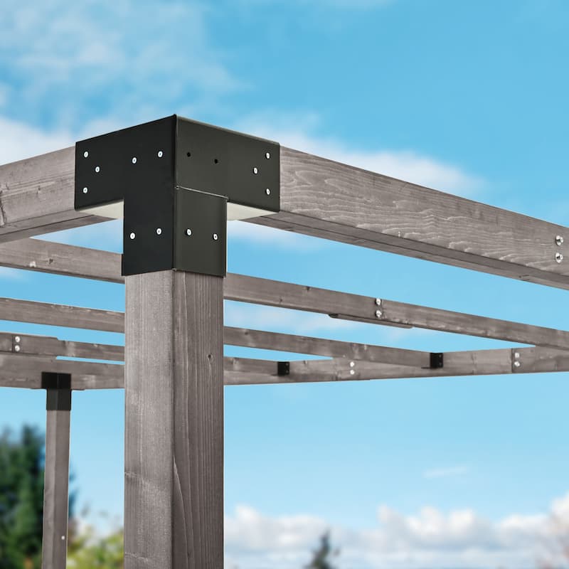 10 ft. x 13 ft. Patio Wood Pergola with Wood Stand Kit and Solid Wood Frame