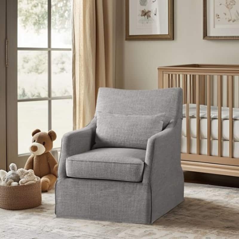 Skirted Swivel Chair for Living Room,Bedroom - Grey