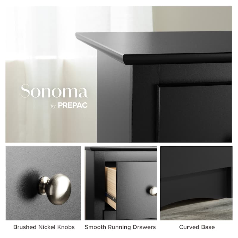 Sonoma Transitional Black Laminate 5-drawer Chest