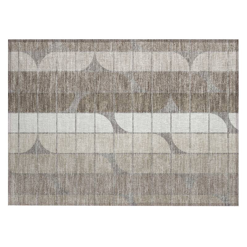 Machine Washable Indoor/ Outdoor Modern Finch Chantille Rug