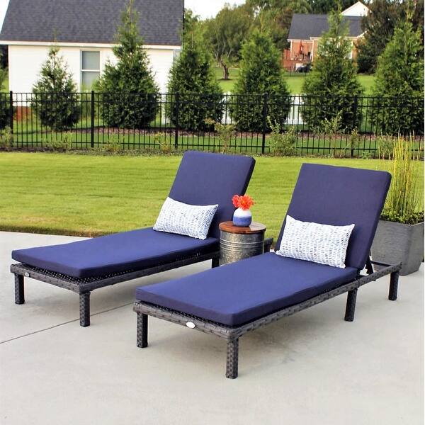 Aiduma Outdoor Wicker Chaise Lounge Chairs (Set of 2) by Havenside Home