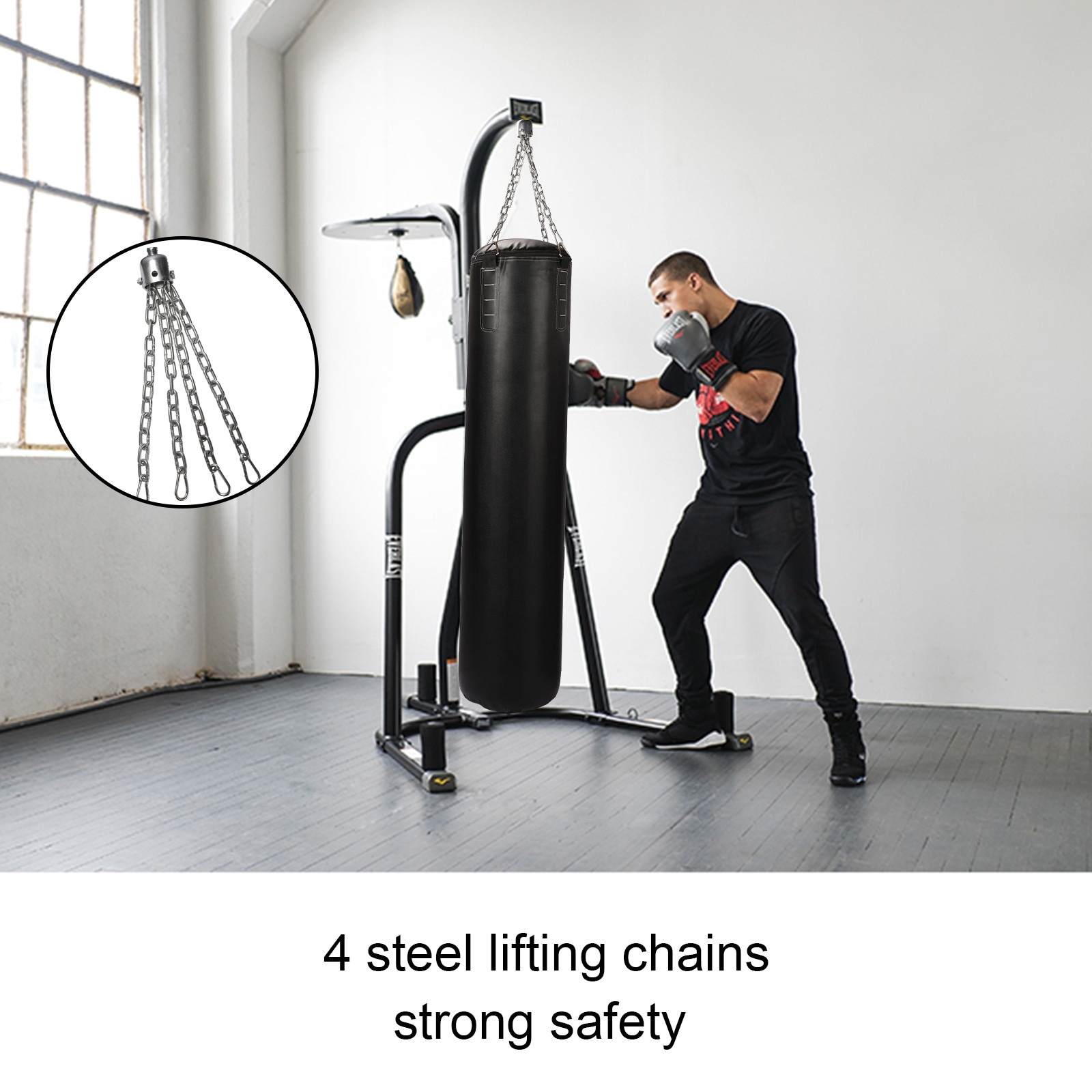 Punching Bag Filled Set Kick Boxing MMA Heavy Bag Training Hook Hanging  Chain - Bed Bath & Beyond - 36854986
