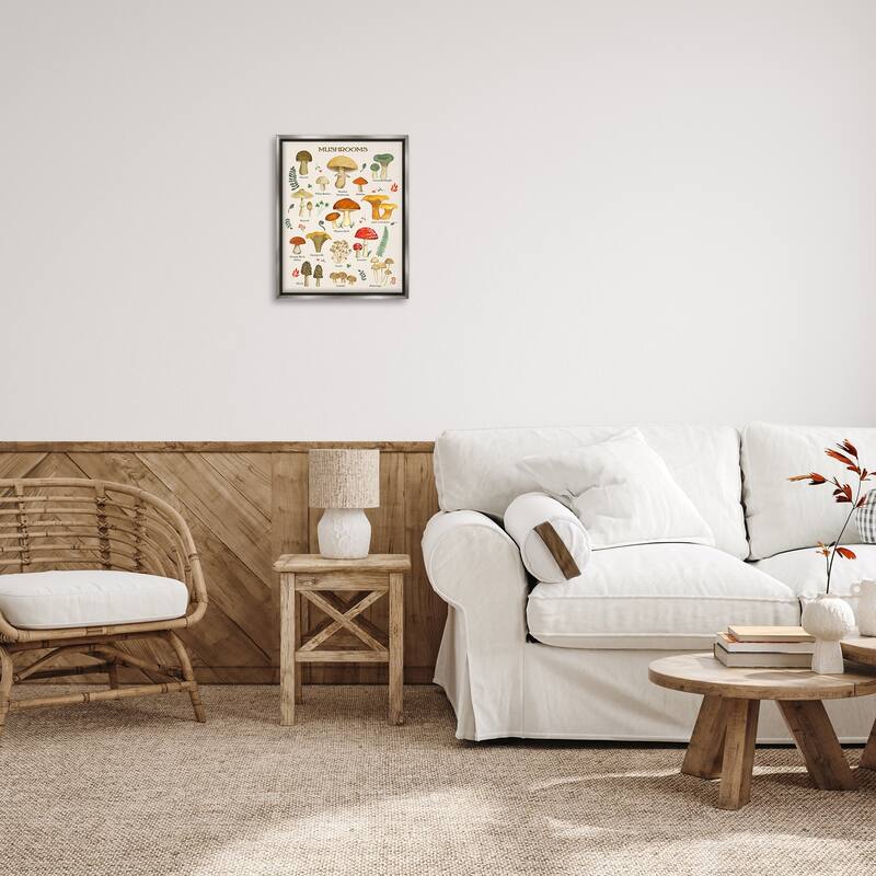 Stupell Foraging Mushrooms Studies Framed Floater Canvas Wall Art Design by Sharon Lee