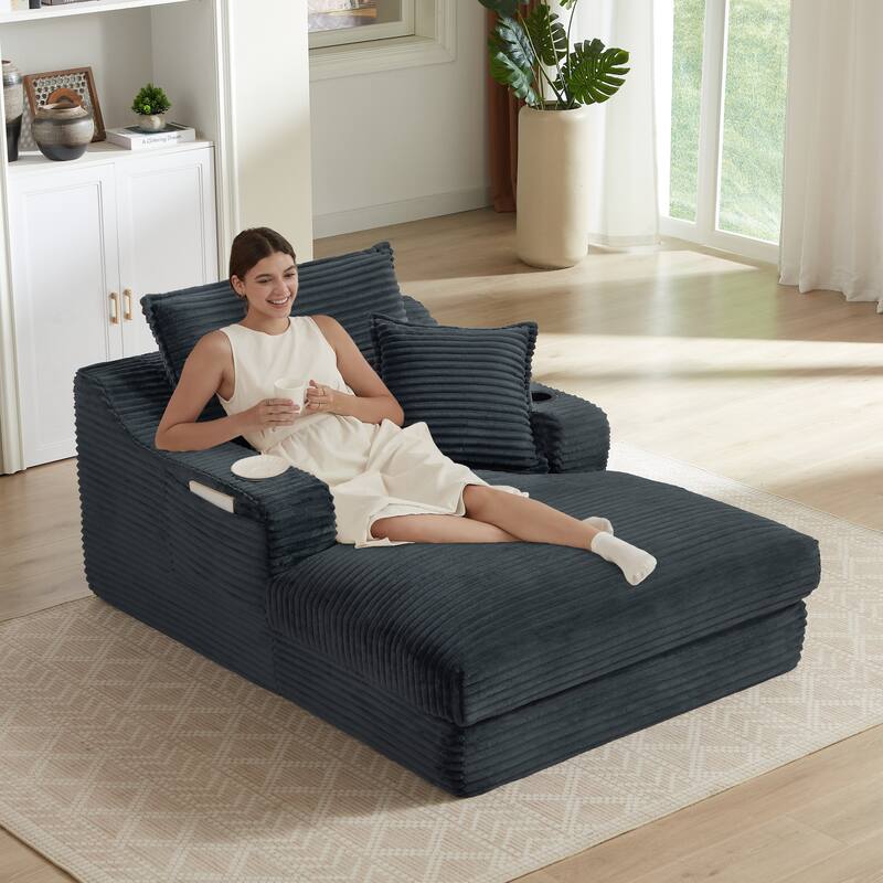 Rossetta 47'' Modern Comfortable Unique Cushion Design Cushioned Compression Corduroy Sofa with Spacious Depth