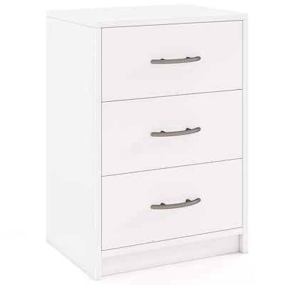 Costway 1/2 PCS 3-Drawer Nightstand Modern Bedside Table with Storage
