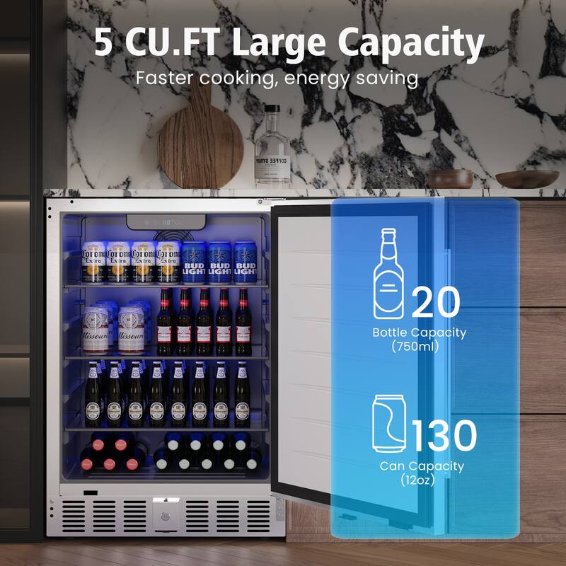 Outdoor & Indoor 5 Cu. Ft. Stainless Steel Refrigerator