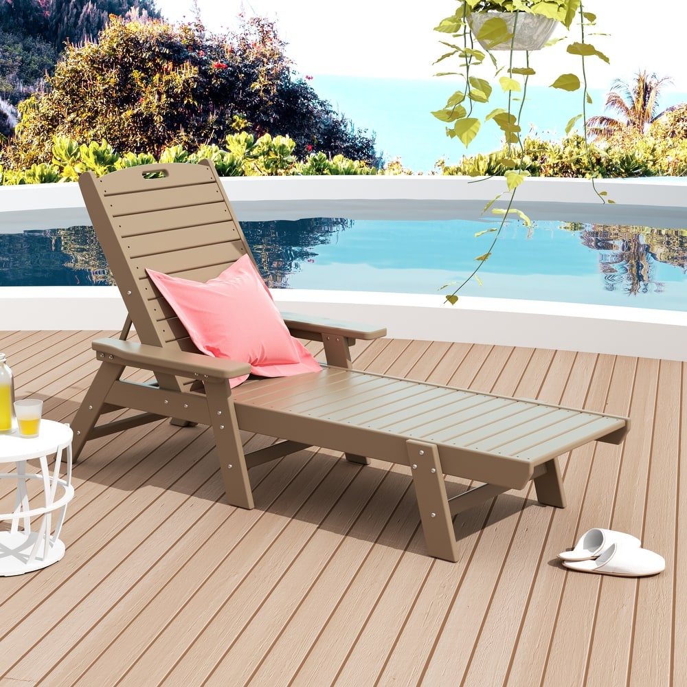 Laguna Hdpe All Weather Outdoor Patio Pool Reclining Chaise Lounge
