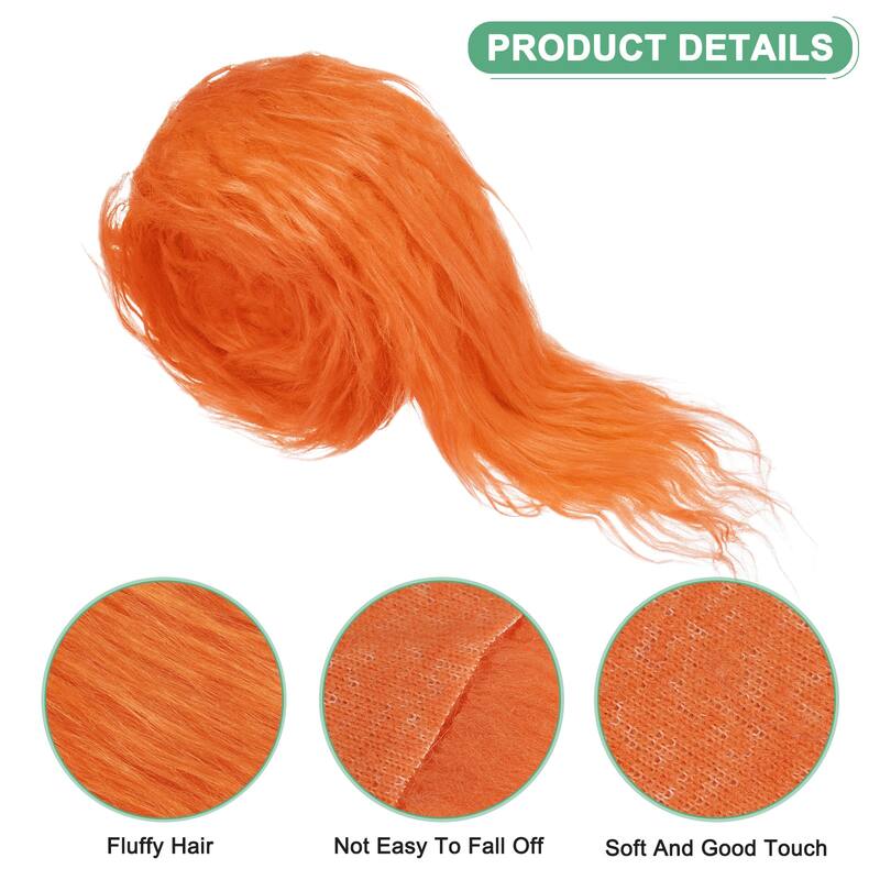 Faux Fur Fabric Precut Strips, for DIY Crafts Christmas - Orange - 59x2 Inch