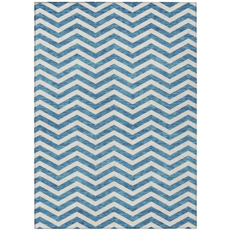 Machine Washable Indoor/ Outdoor Chantille Chevron Stripe Rug