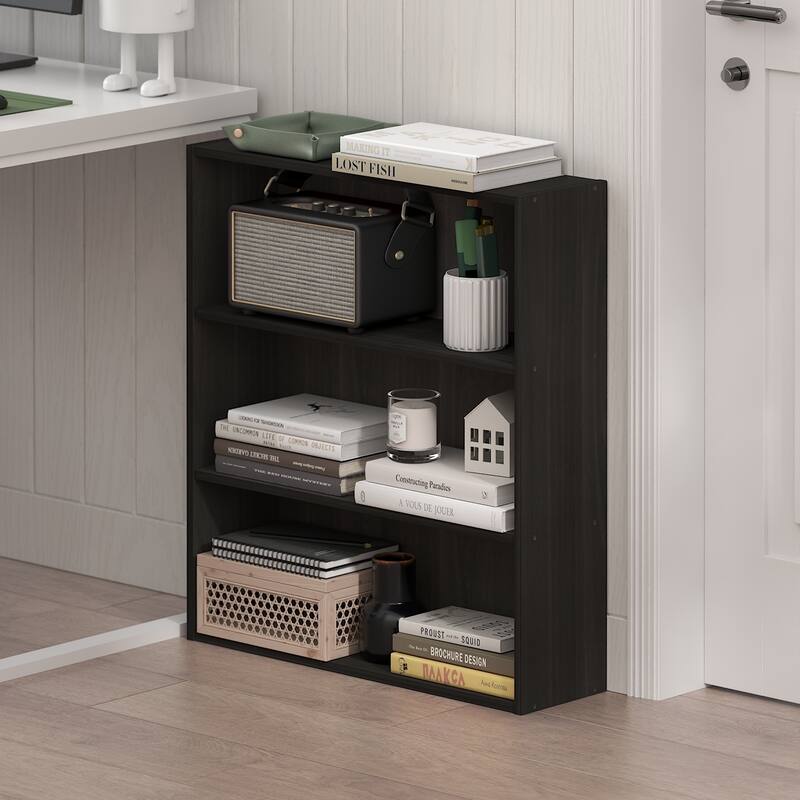 Furinno Basic 3-Tier Open Shelf Bookcase, Bookshelf, Storage Organizer, 7 x 24 x 26