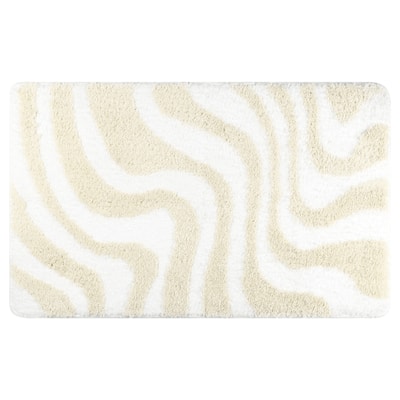Fashion Wave Pattern Bathroom Rug Mat, Soft Absorbent Bath Carpet, Non-Slip, Shaggy, Machine Wash