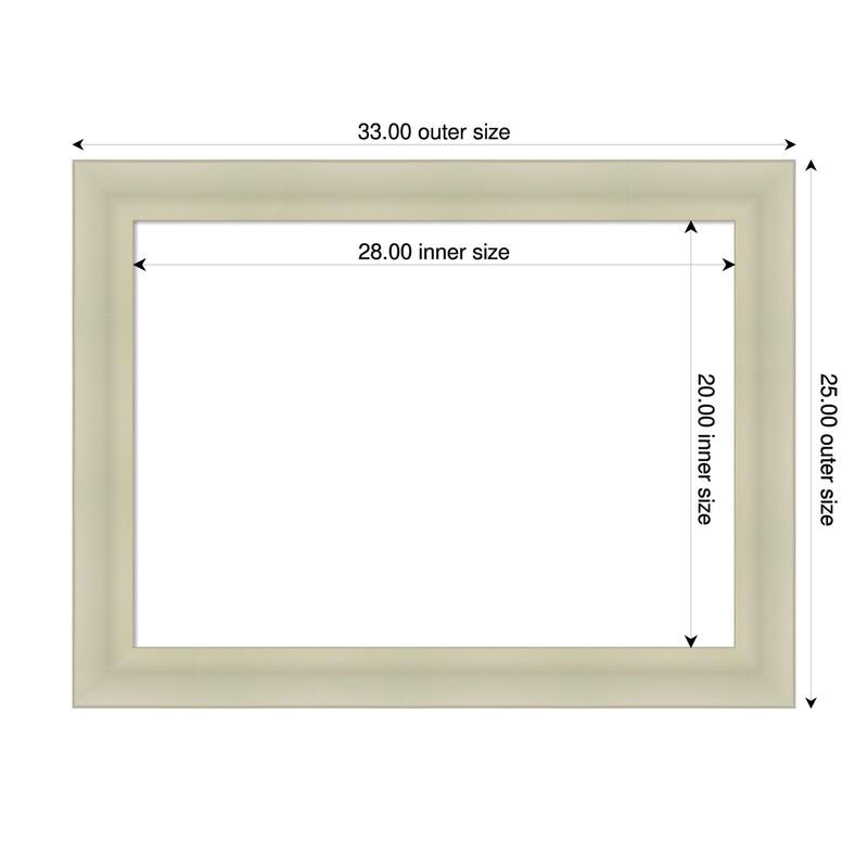 Oliver Framed Dry Erase Magnetic Board - 33 x 25 in - Oliver Warm Silver