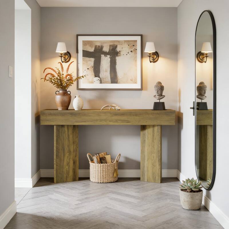 Rustic Side Table, Compact Console Table, Sofa Table