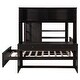 preview thumbnail 13 of 18, Full size Loft Bed with a twin size Stand-alone bed, Shelves,Desk,and Wardrobe-Espresso