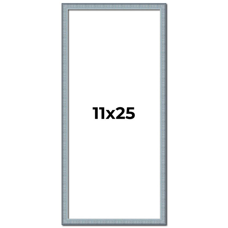 11x25 Frame Rustic Sky Blue Solid Wood Picture Frame | 0.75 Inch
