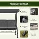 preview thumbnail 15 of 23, Outsunny Outdoor Patio Porch Swing Bench with Included Adjustable Shade Awning & Comfort Padded Seating for Three People