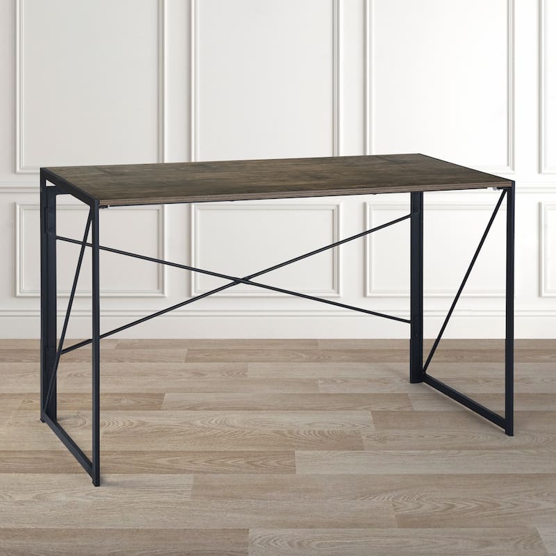 Homylin Folding Writing Desk with Metal Frame, Space-Saving Computer Table, No Assembly Required - 47.2"