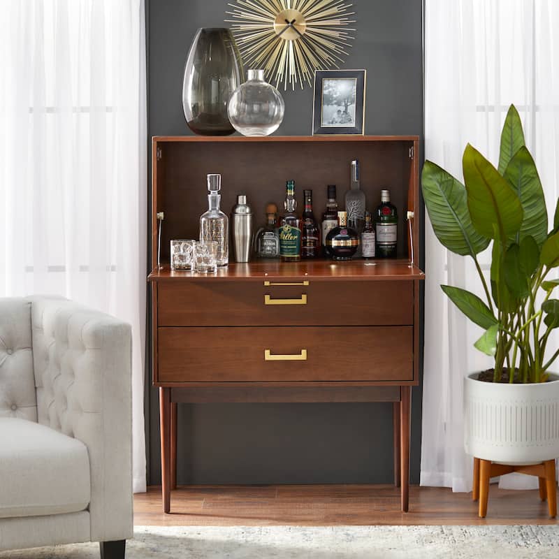 Lifestorey Jasper Tall Bar Cabinet - Walnut