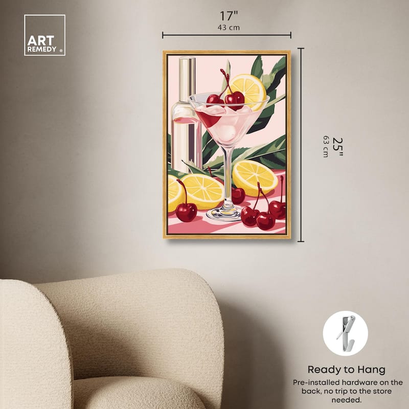 Cherry Lemon Drink Canvas by Art Remedy