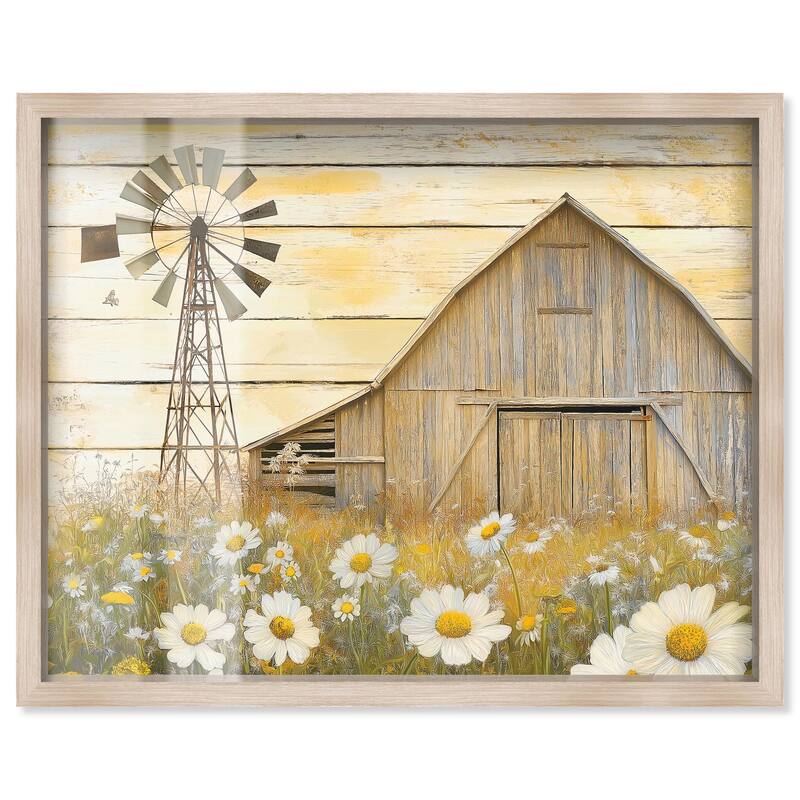 Old Windmill Shadowbox by Art Remedy - Natural - 24" x 20"